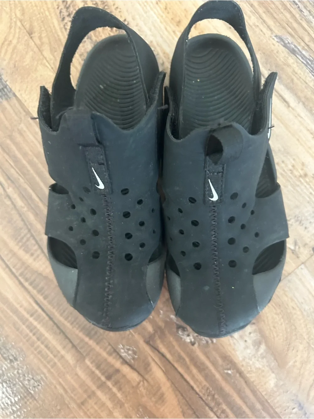 Nike Black Perforated Slip-On Sport Sandals
